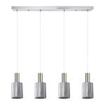 SE21-NM-4-GL1-4NM ADEPT TUBE Nickel Matt Pendant Smoked Glass+