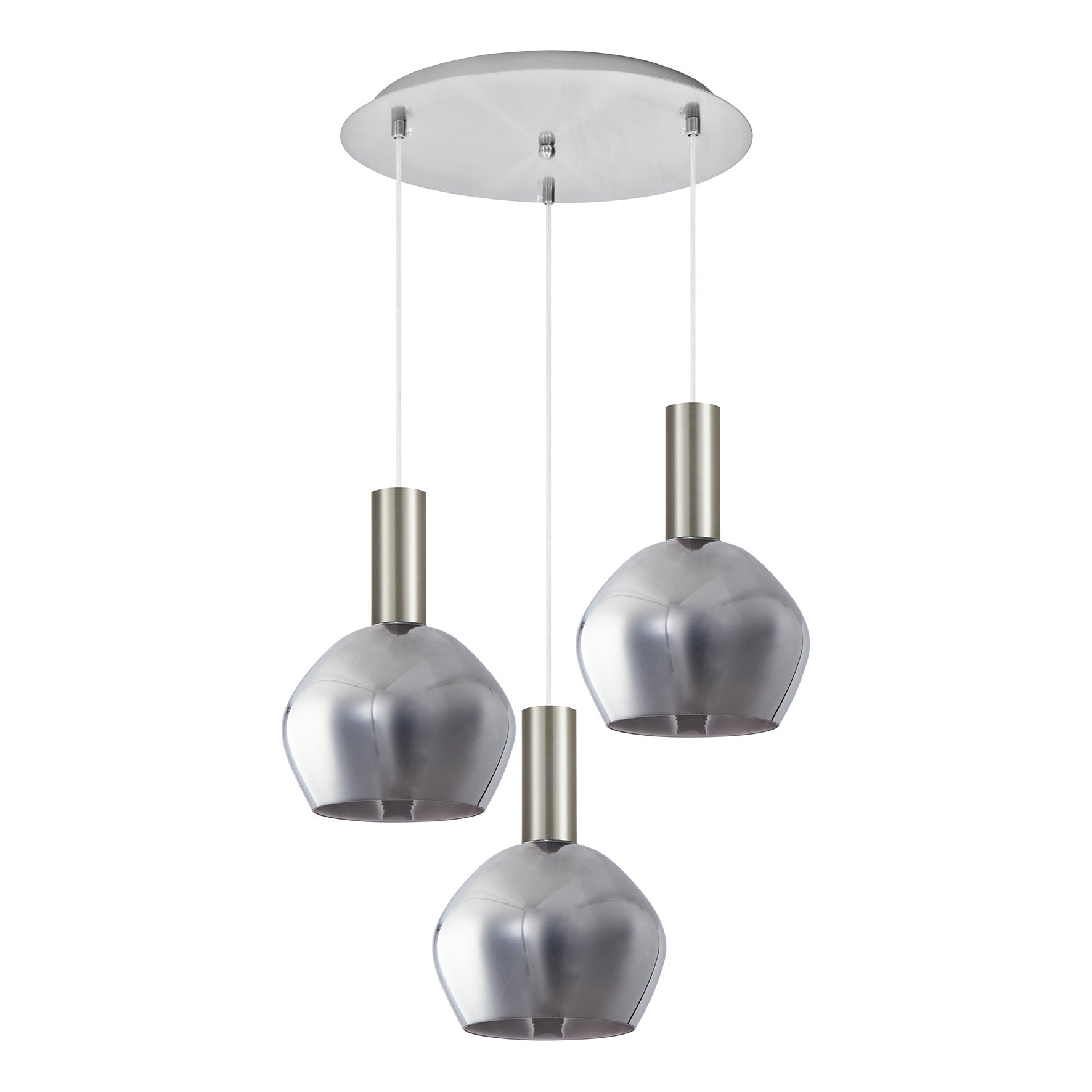 77-8403 SE21-NM-4-GL2-3NM ADEPT TUBE Nickel Matt Pendant Smoked Glass+ - Image 1