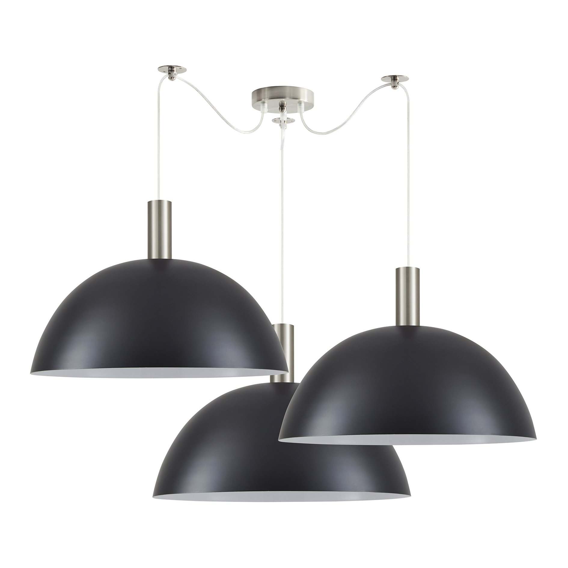 77-8412 SE21-NM-4-NM3-MS50 ADEPT TUBE Nickel Matt Pendant Black Metal Shade+ - Image 1