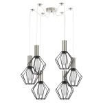 SE21-NM-4-NM6-GR1 ADEPT TUBE Nickel Matt Pendant Black Metal Grid+