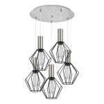 SE21-NM-4-5NM-GR1 ADEPT TUBE Nickel Matt Pendant Black Metal Grid+