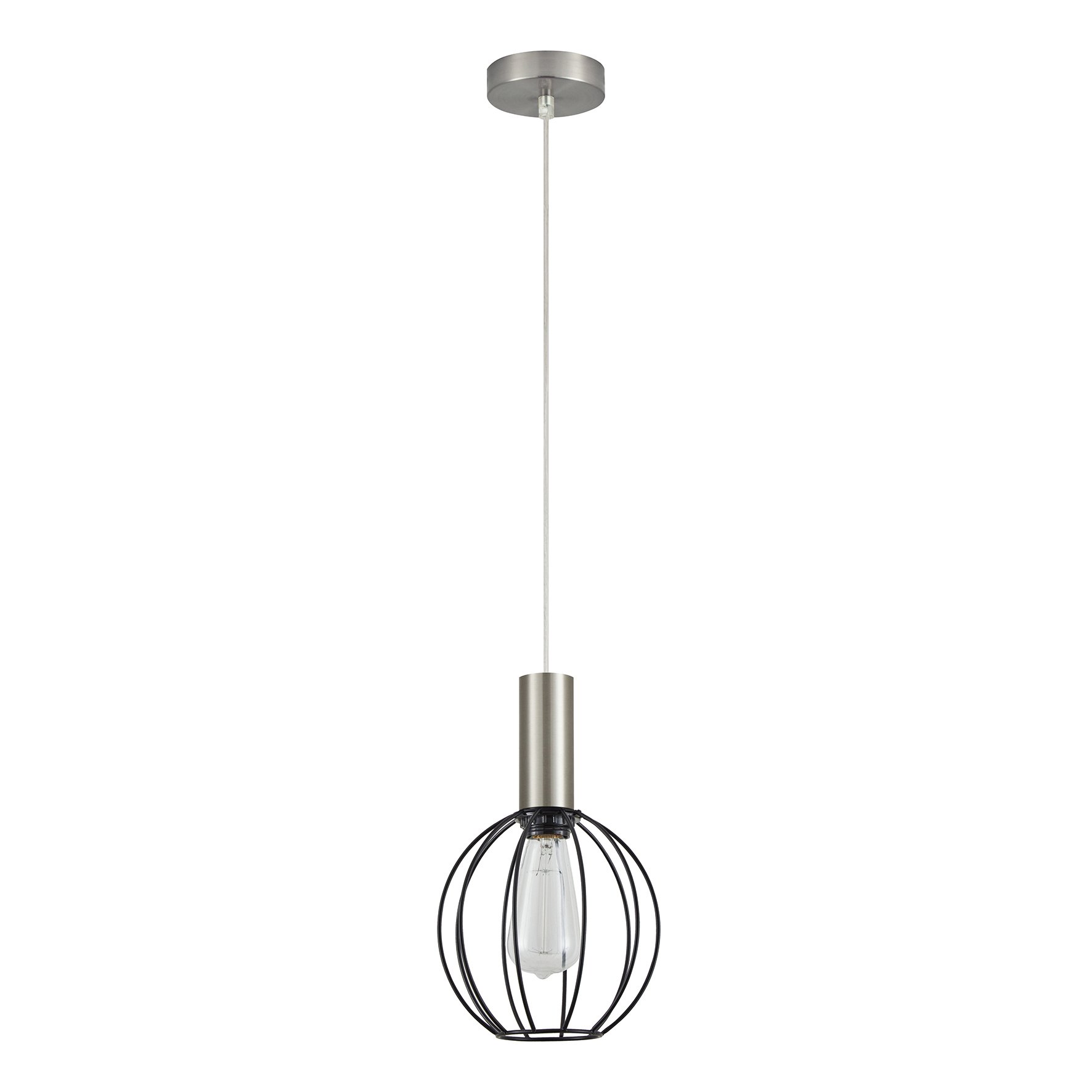 77-8442 SE21-NM-4-GR2 ADEPT TUBE Nickel Matt Pendant Black Metal Grid+ - Image 1