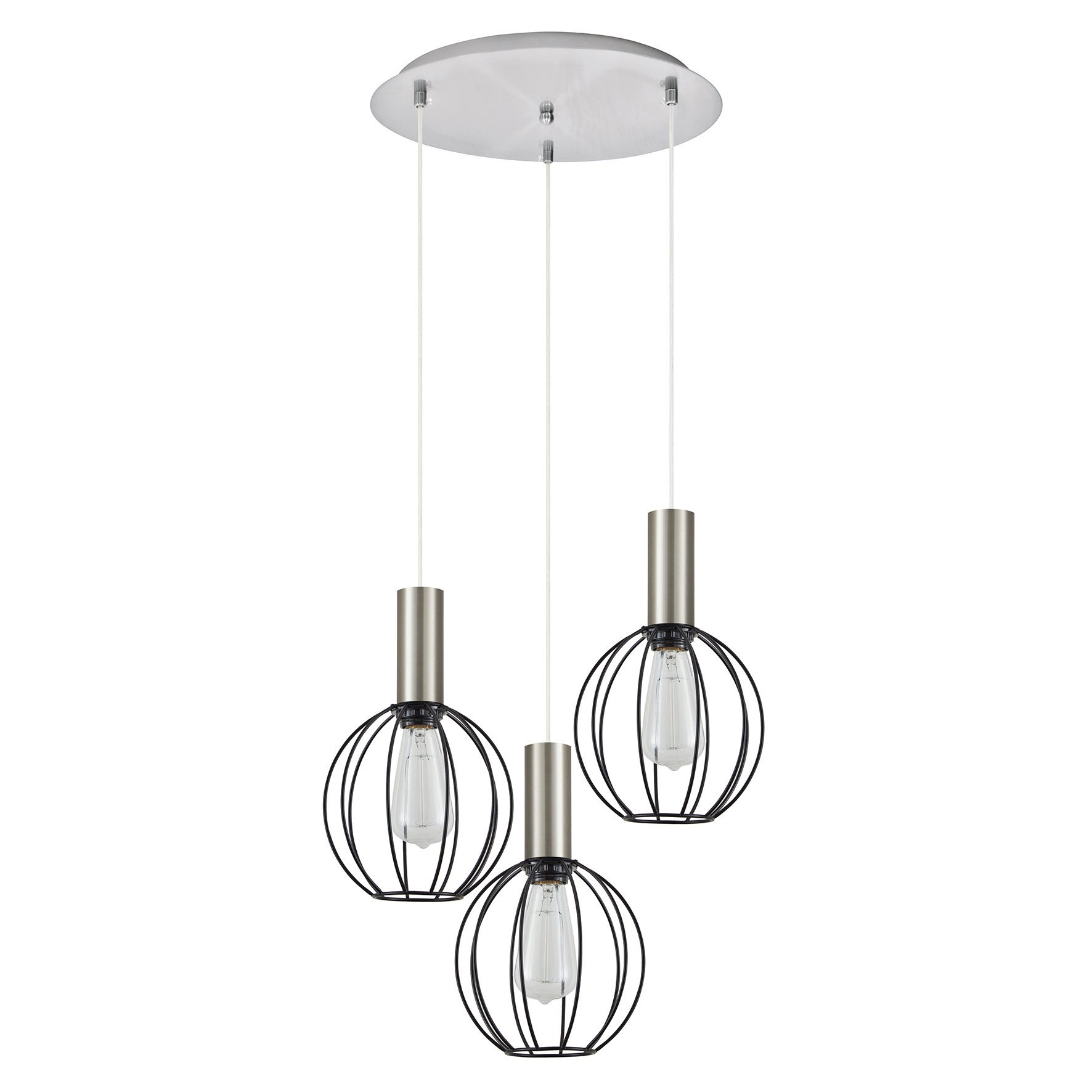 77-8446 SE21-NM-4-3NM-GR2 ADEPT TUBE Nickel Matt Pendant Black Metal Grid+ - Image 1