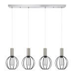 SE21-NM-4-4NM-GR2 ADEPT TUBE Nickel Matt Pendant Black Metal Grid+