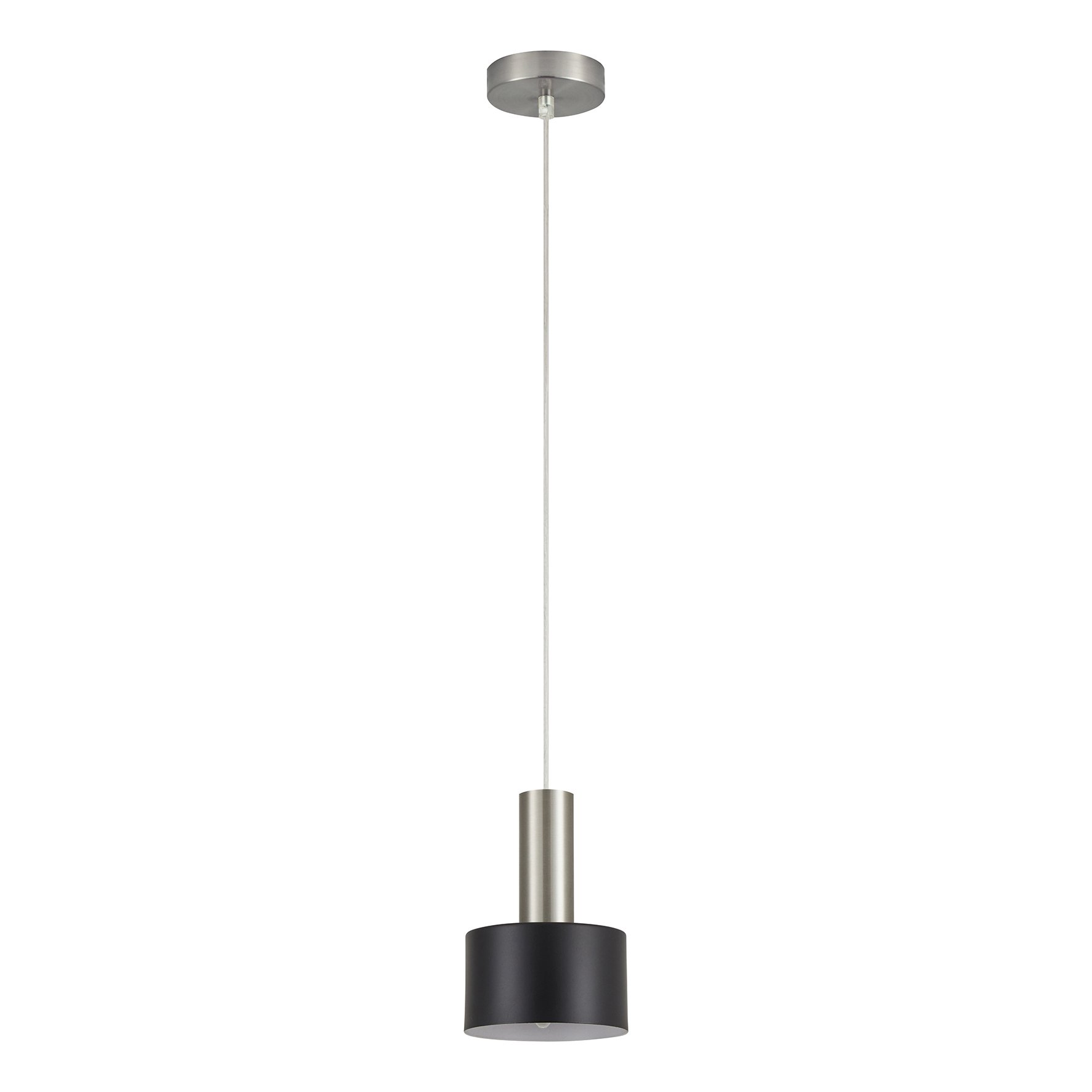 77-8449 SE21-NM-4-MS1 ADEPT TUBE Nickel Matt Pendant Black Metal Shade+ - Image 1