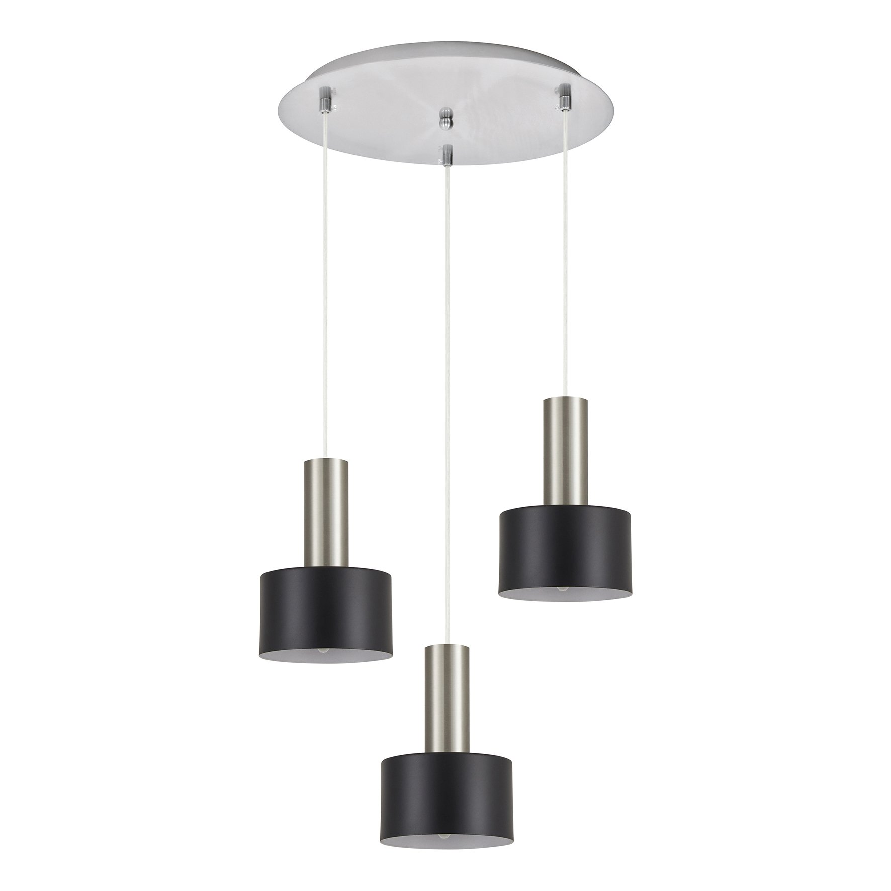 77-8453 SE21-NM-4-3NM-MS1 ADEPT TUBE Nickel Matt Pendant Black Metal Shade+ - Image 1