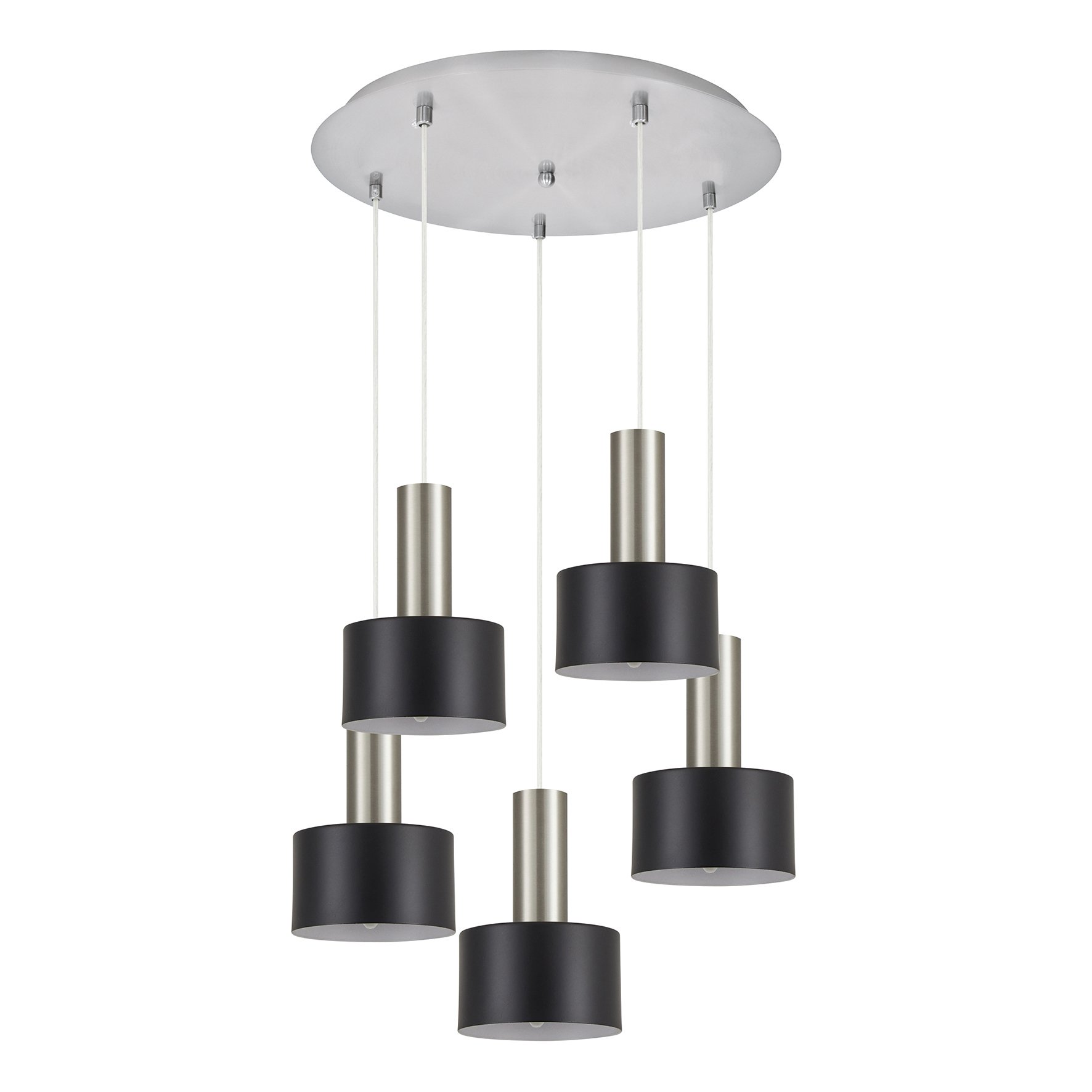 77-8454 SE21-NM-4-5NM-MS1 ADEPT TUBE Nickel Matt Pendant Black Metal Shade+ - Image 1