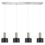 SE21-NM-4-4NM-MS1 ADEPT TUBE Nickel Matt Pendant Black Metal Shade+