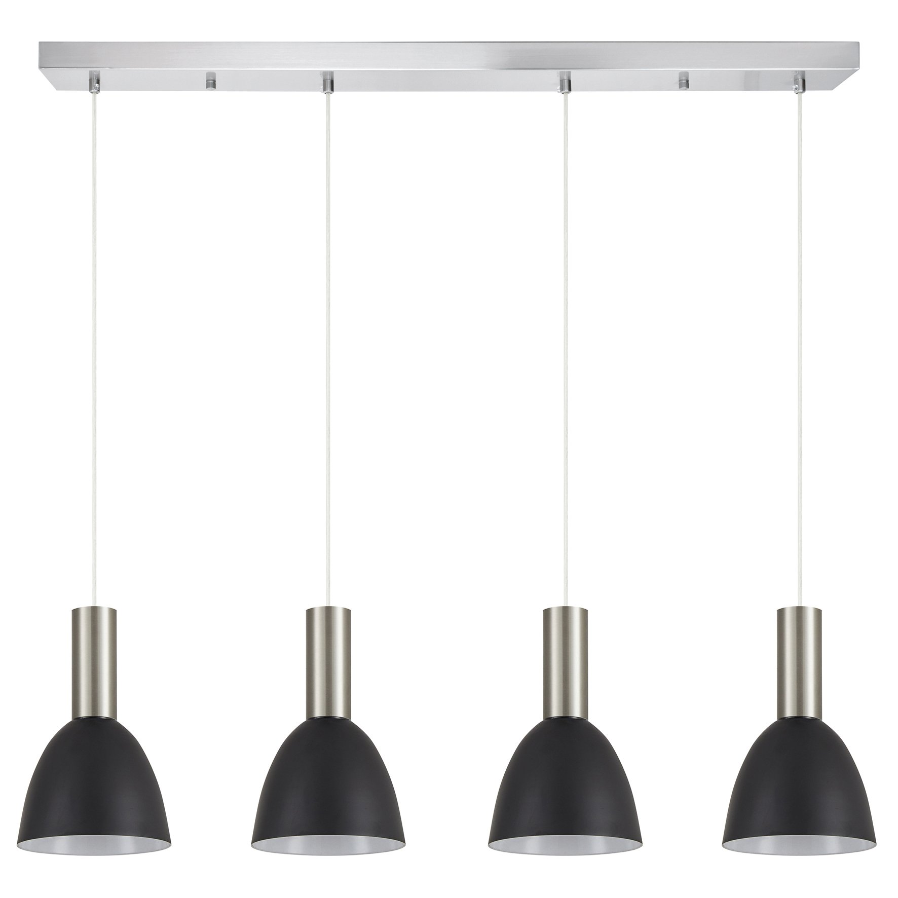 77-8462 SE21-NM-4-4NM-MS2 ADEPT TUBE Nickel Matt Pendant Black Metal Shade+ - Image 1