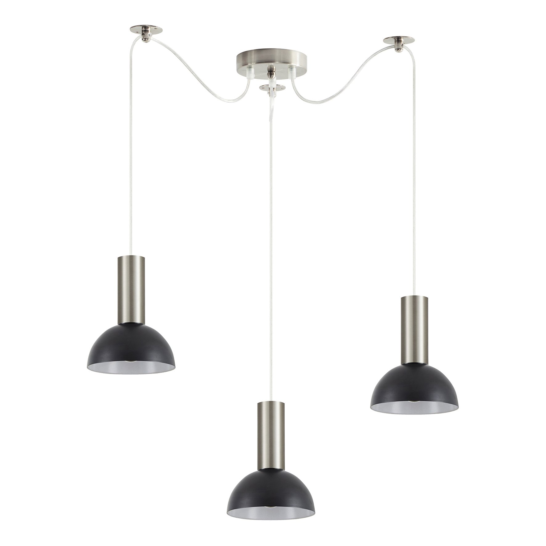 77-8465 SE21-NM-4-NM3-MS3 ADEPT TUBE Nickel Matt Pendant Black Metal Shade+ - Image 1