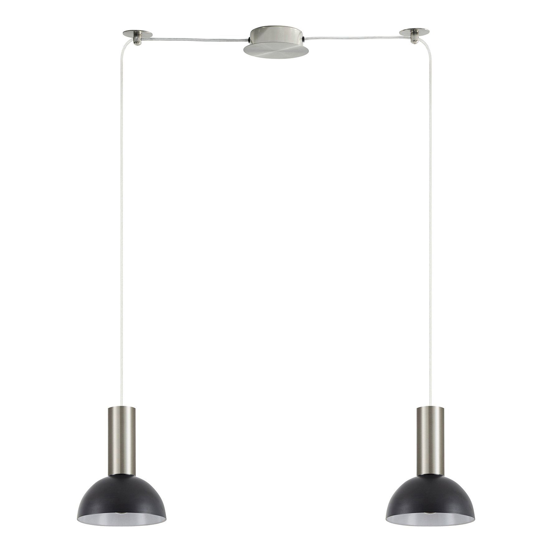 77-8466 SE21-NM-4-NM2-MS3 ADEPT TUBE Nickel Matt Pendant Black Metal Shade+ - Image 1