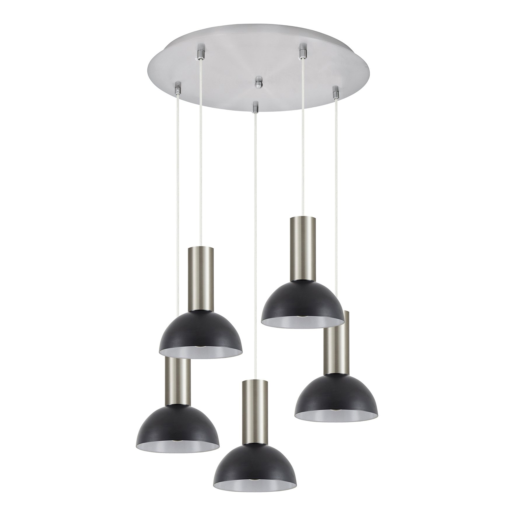 77-8468 SE21-NM-4-5NM-MS3 ADEPT TUBE Nickel Matt Pendant Black Metal Shade+ - Image 1