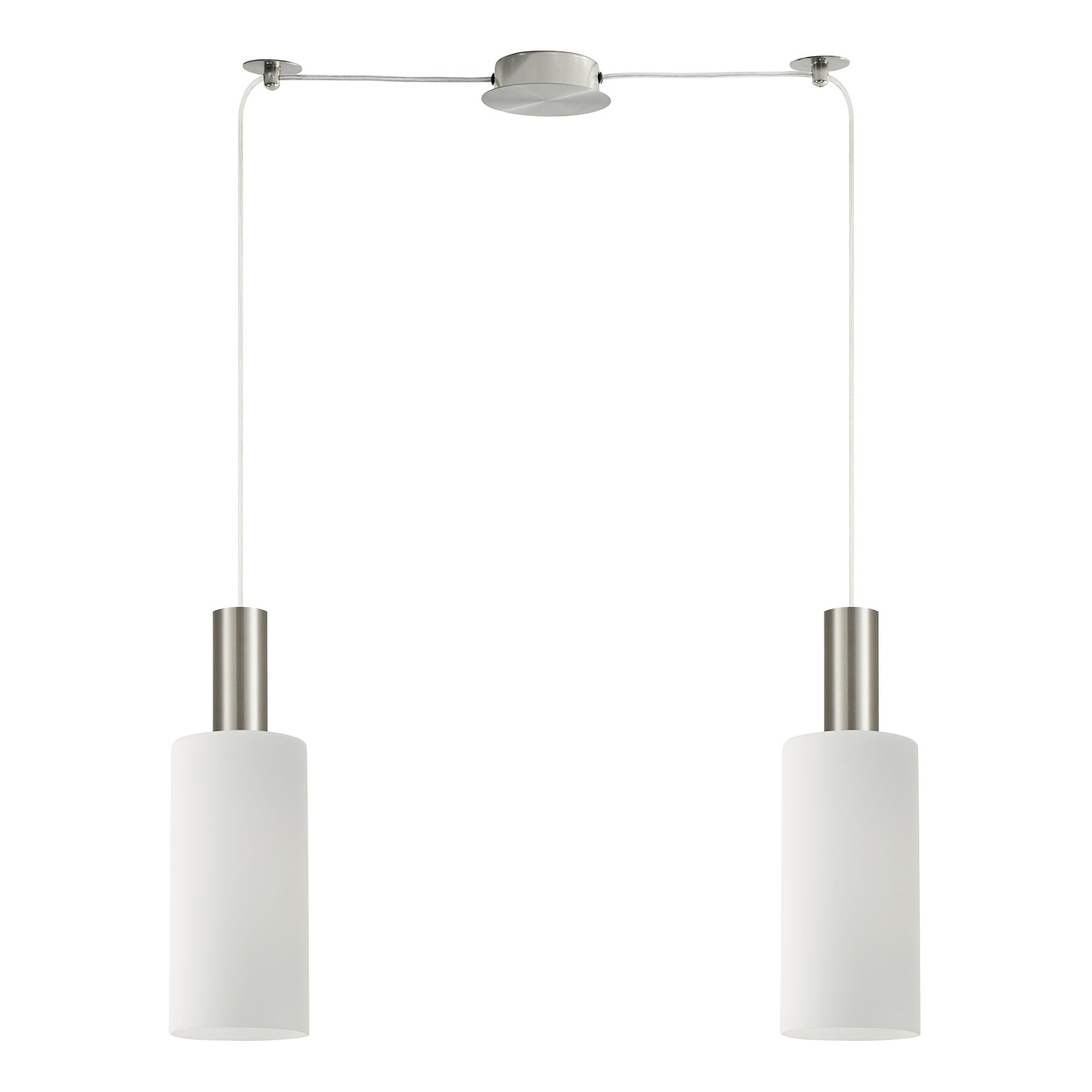 77-8473 SE21-NM-4-NM2-GL3 ADEPT TUBE Nickel Matt Pendant White Glass+ - Image 1