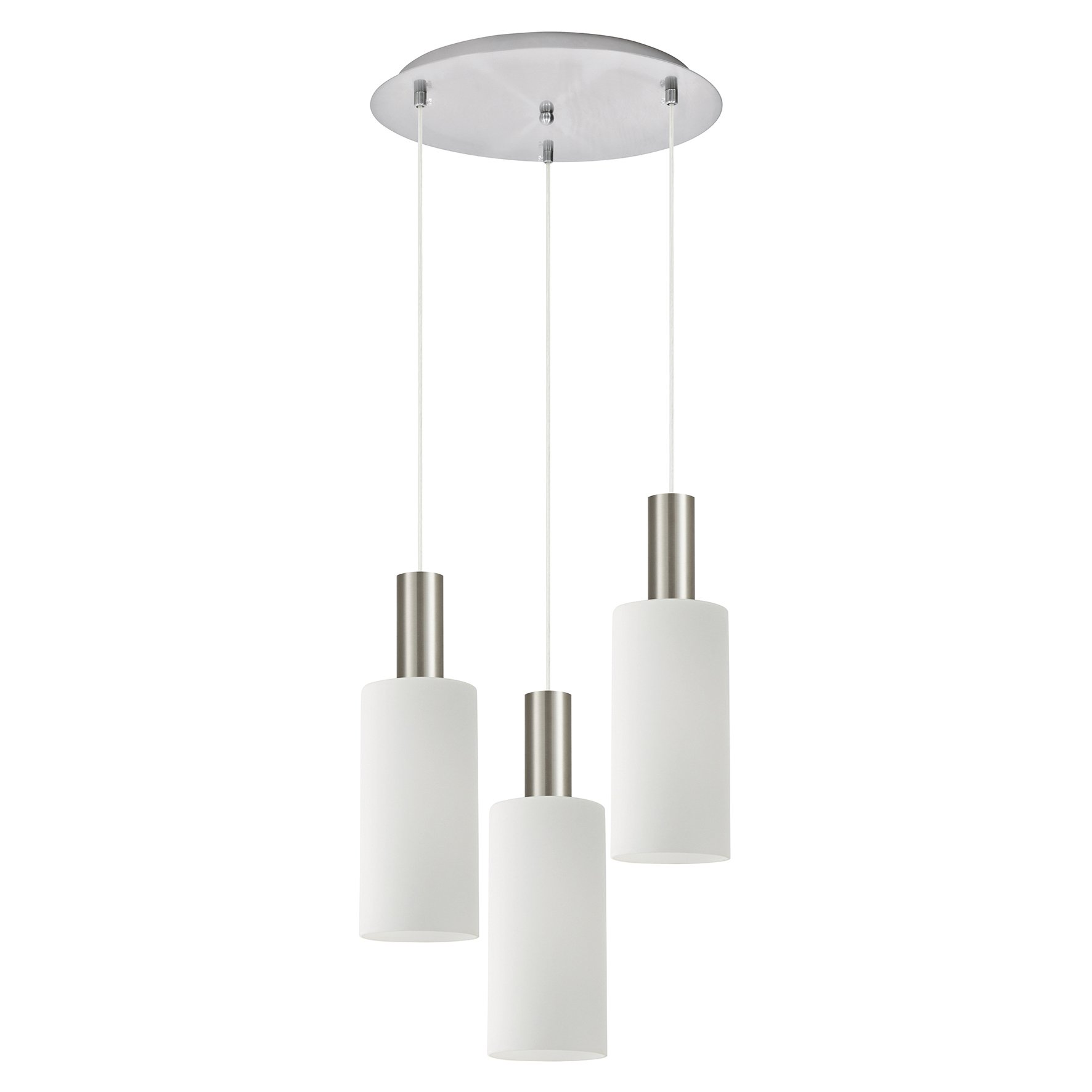 77-8474 SE21-NM-4-3NM-GL3 ADEPT TUBE Nickel Matt Pendant White Glass+ - Image 1