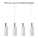 SE21-NM-4-4NM-GL3 ADEPT TUBE Nickel Matt Pendant White Glass+