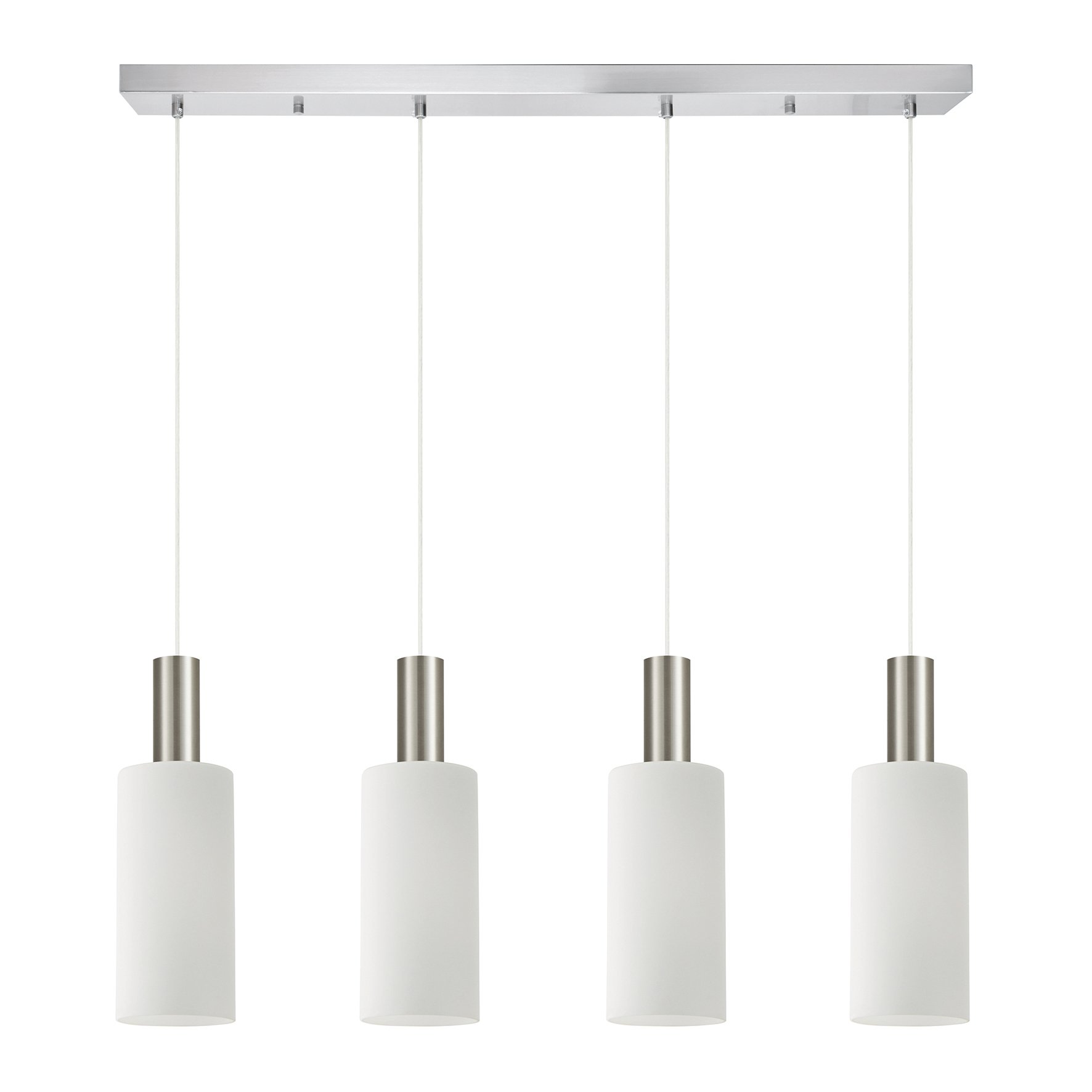 77-8476 SE21-NM-4-4NM-GL3 ADEPT TUBE Nickel Matt Pendant White Glass+ - Image 1