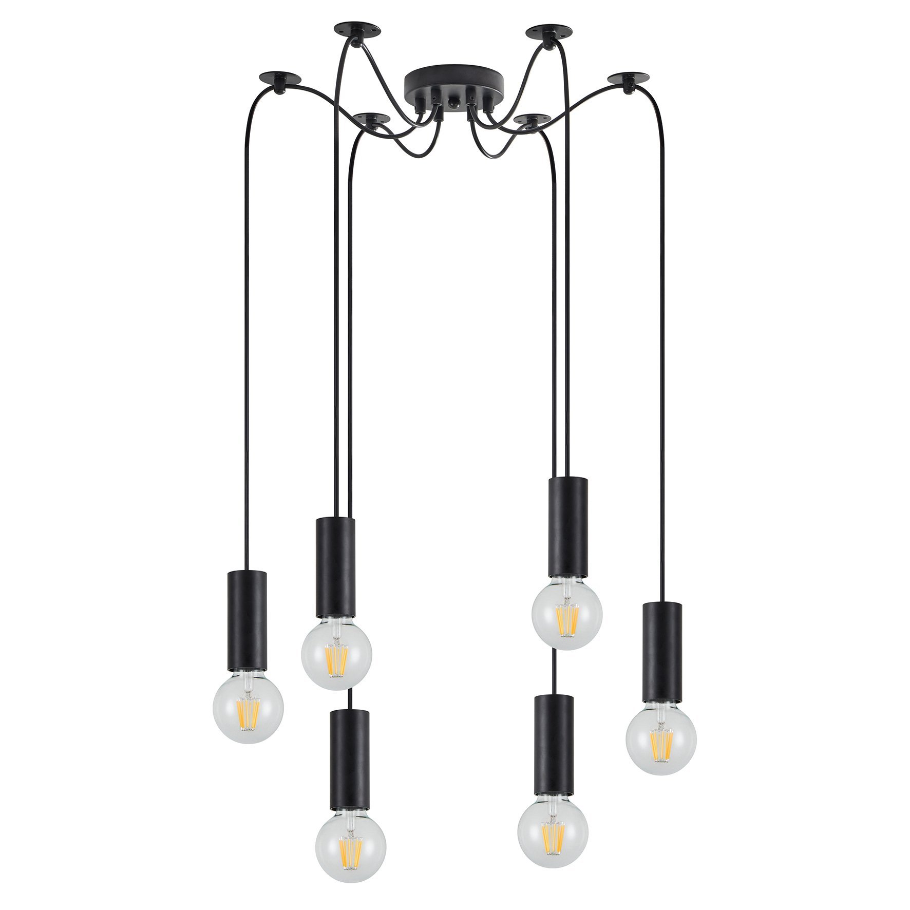 77-8477 SE21-BL-4-BL6 ADEPT TUBE Black Pendant+ - Image 1