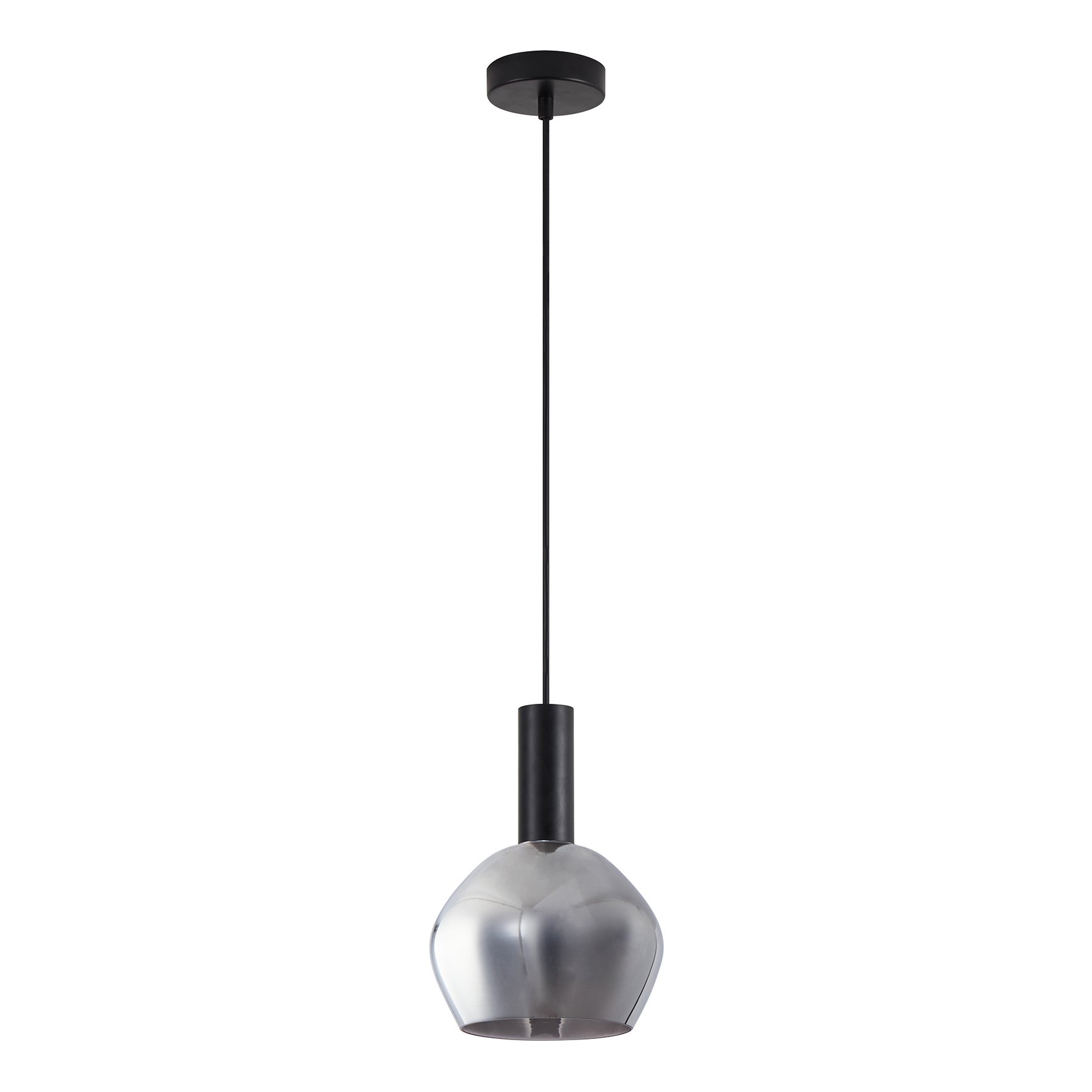 77-8490 SE21-BL-4-GL2 ADEPT TUBE Black Pendant Smoked Glass+ - Image 1