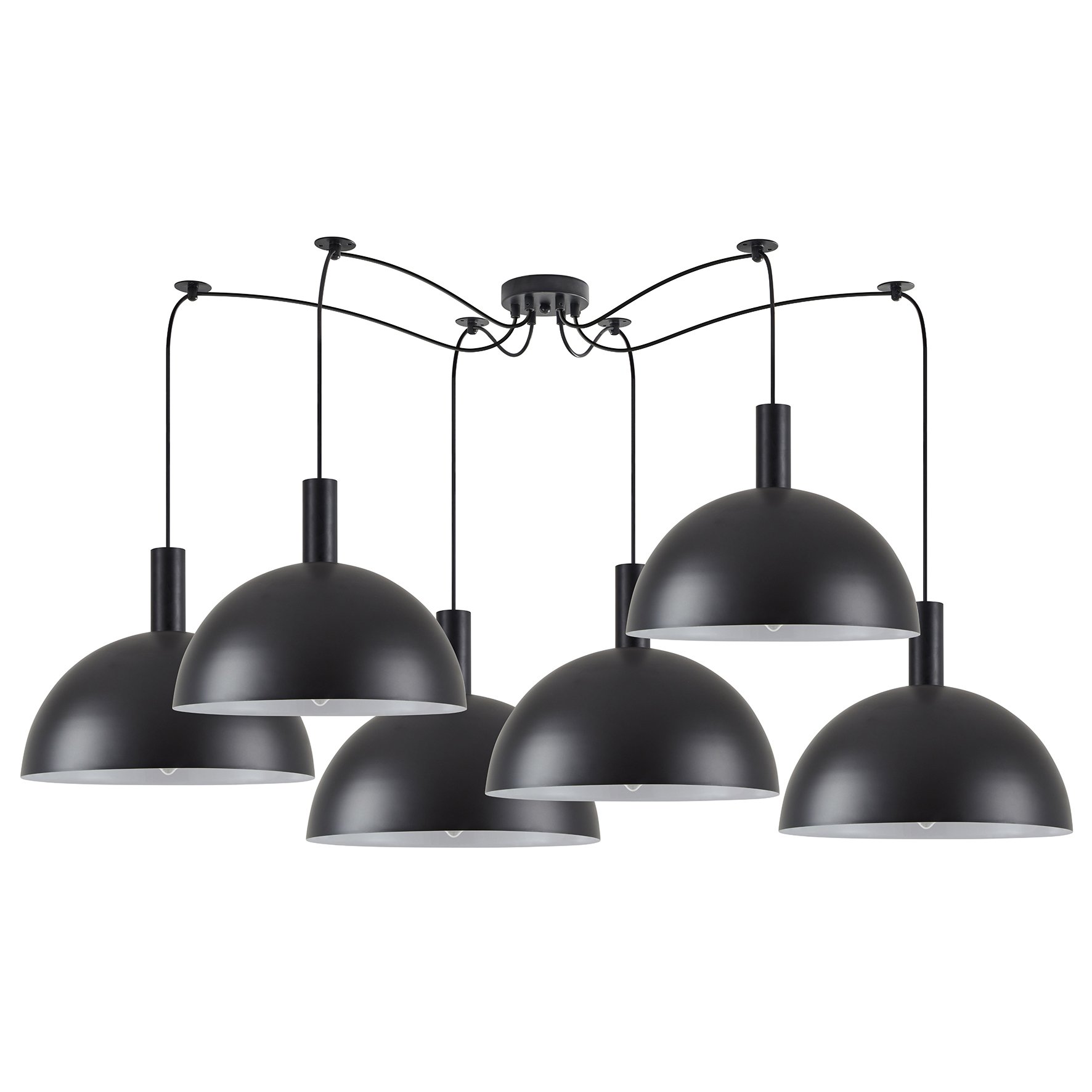 77-8498 SE21-BL-4-BL6-MS40 ADEPT TUBE Black Metal Shade Pendant+ - Image 1