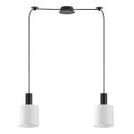 SE21-BL-4-BL2-SH1 ADEPT TUBE Black Pendant White Fabric Shade+