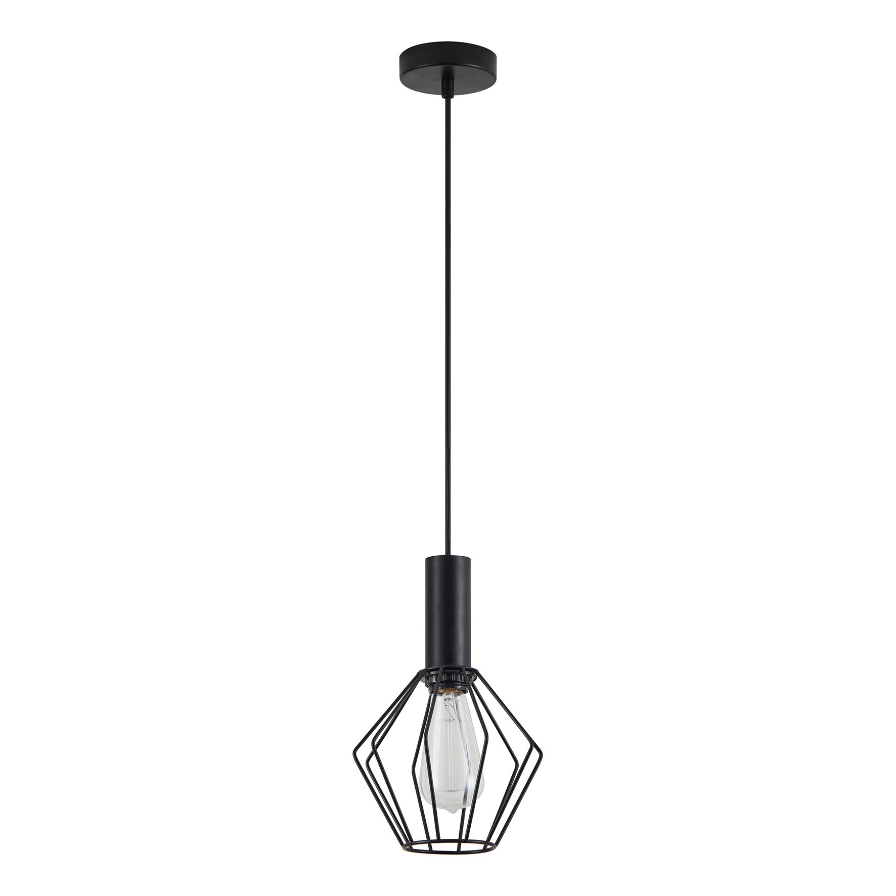 77-8526 SE21-BL-4-GR1 ADEPT TUBE Black Pendant Black Metal Grid+ - Image 1