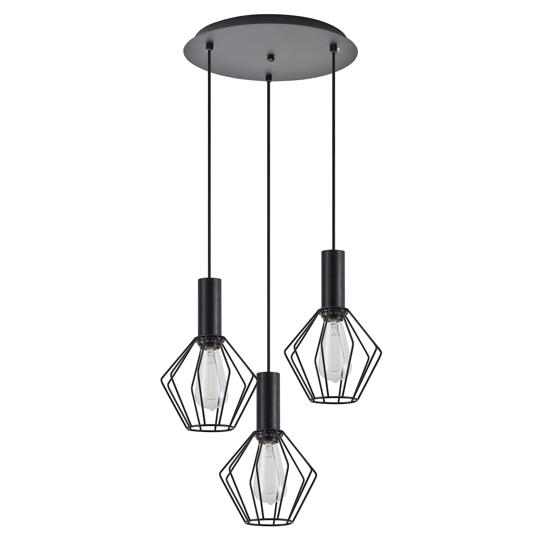 77-8530 SE21-BL-4-3BL-GR1 ADEPT TUBE Black Pendant Black Metal Grid+ - Image 1