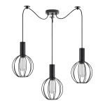 SE21-BL-4-BL3-GR2 ADEPT TUBE Black Pendant Black Metal Grid+