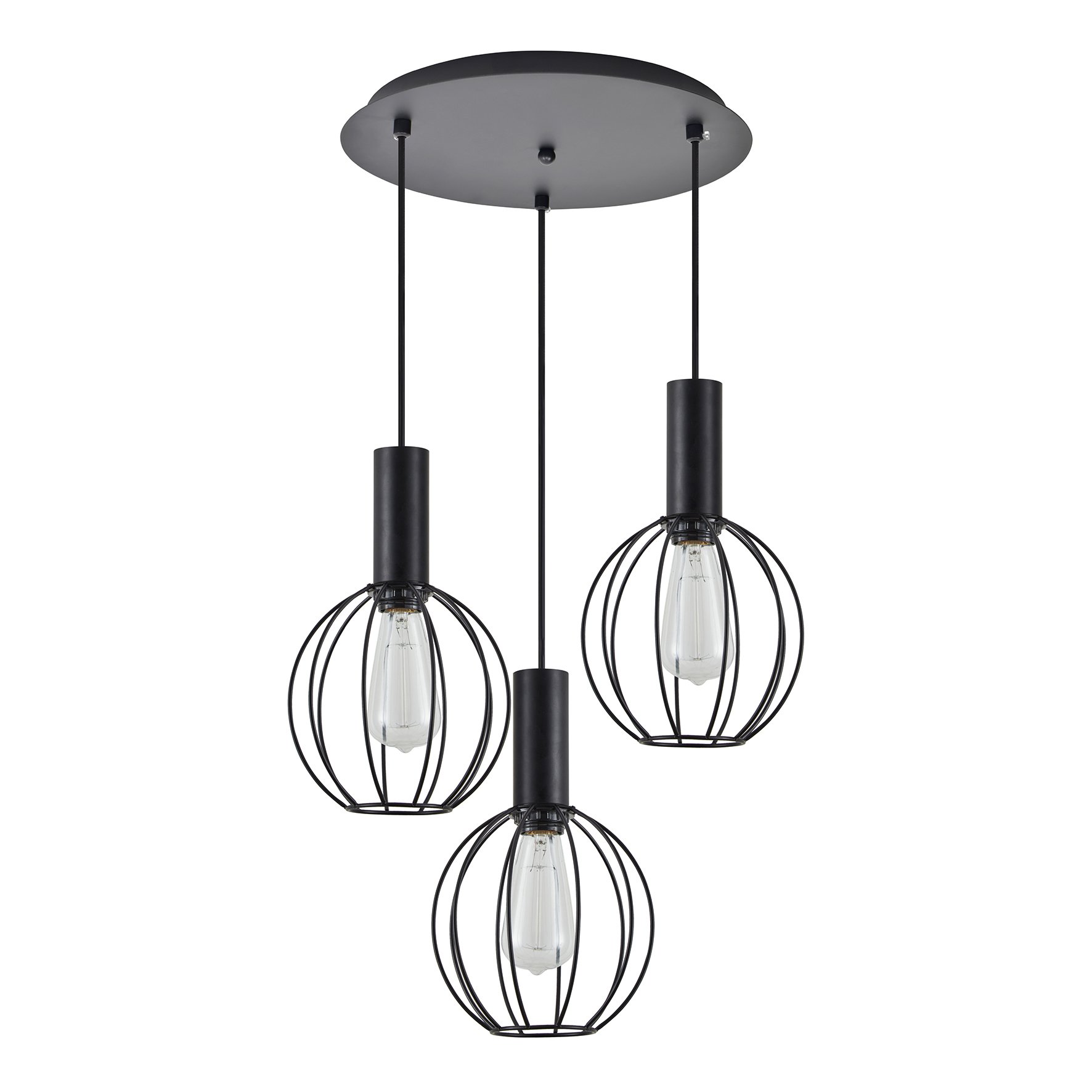 77-8537 SE21-BL-4-3BL-GR2 ADEPT TUBE Black Pendant Black Metal Grid+ - Image 1