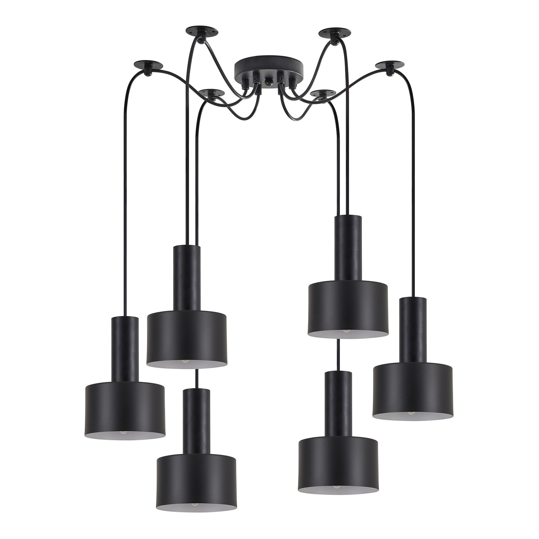 77-8541 SE21-BL-4-BL6-MS1 ADEPT TUBE Black Pendant Black Metal Shade+ - Image 1