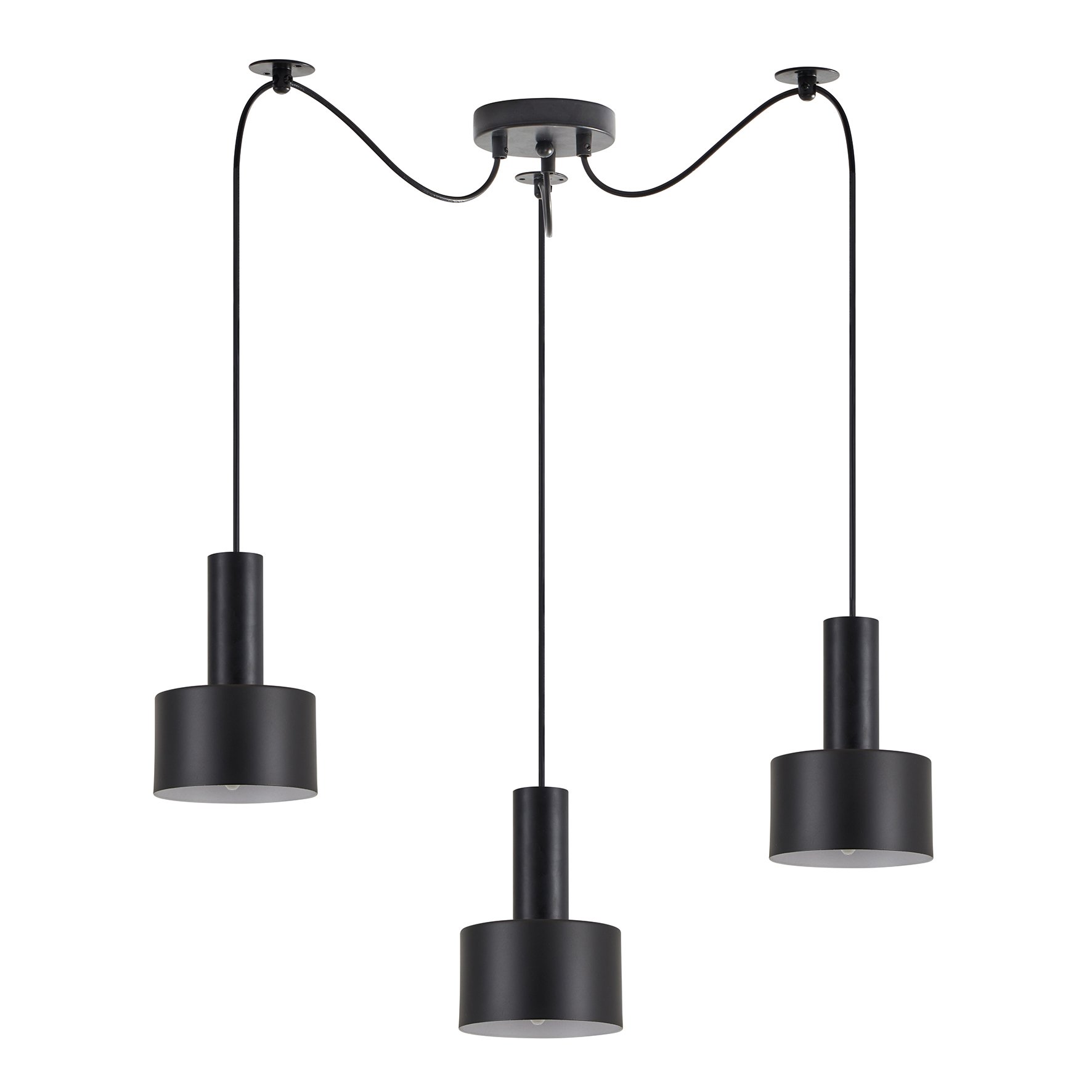 77-8542 SE21-BL-4-BL3-MS1 ADEPT TUBE Black Pendant Black Metal Shade+ - Image 1