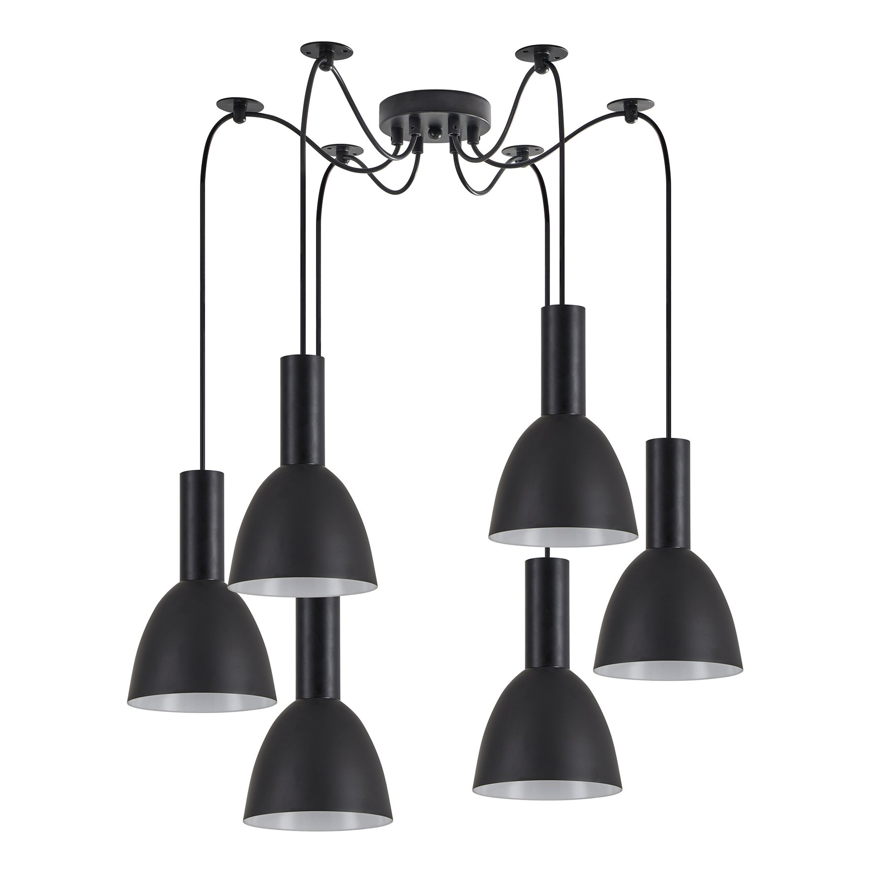 77-8548 SE21-BL-4-BL6-MS2 ADEPT TUBE Black Pendant Black Metal Shade+ - Image 1