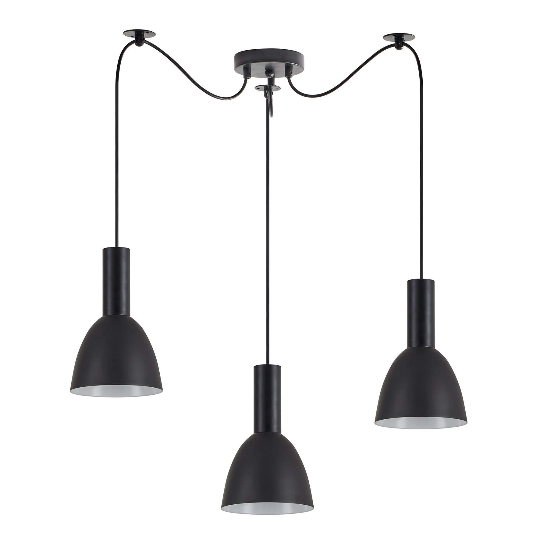 77-8549 SE21-BL-4-BL3-MS2 ADEPT TUBE Black Pendant Black Metal Shade+ - Image 1