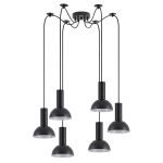 SE21-BL-4-BL6-MS3 ADEPT TUBE Black Pendant Black Metal Shade+
