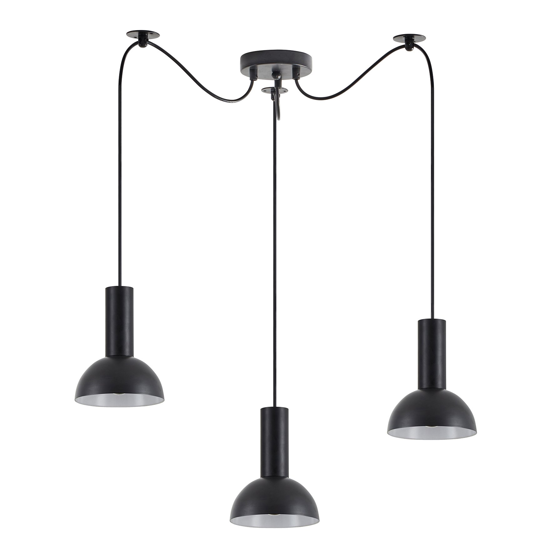 77-8556 SE21-BL-4-BL3-MS3 ADEPT TUBE Black Pendant Black Metal Shade+ - Image 1