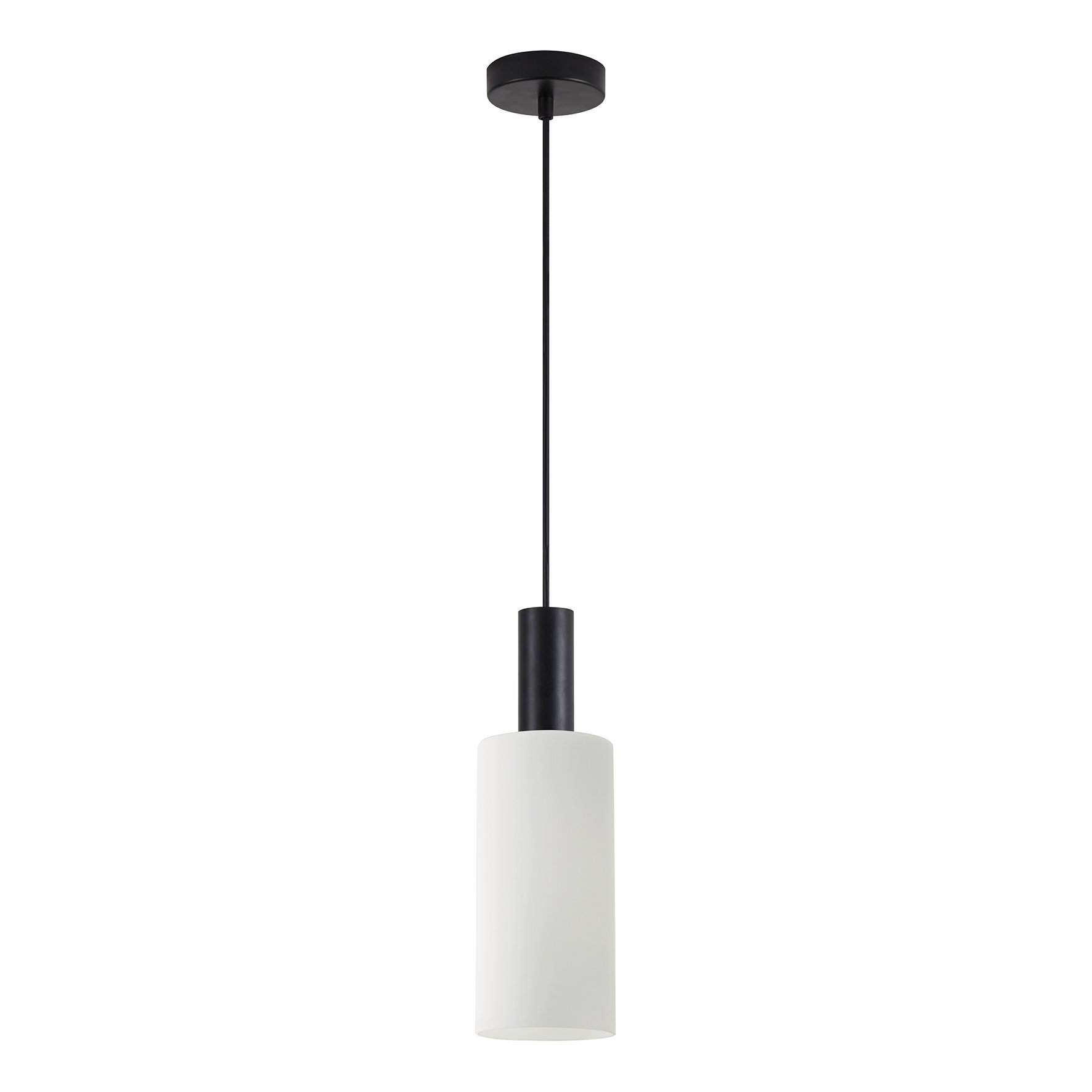 77-8561 SE21-BL-4-GL3 ADEPT TUBE Black Pendant White Glass+ - Image 1