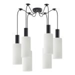 SE21-BL-4-BL6-GL3 ADEPT TUBE Black Pendant White Glass+