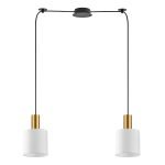 SE21-GM-4-BL2-SH1 ADEPT TUBE Gold Matt Pendant White Fabric Shade+