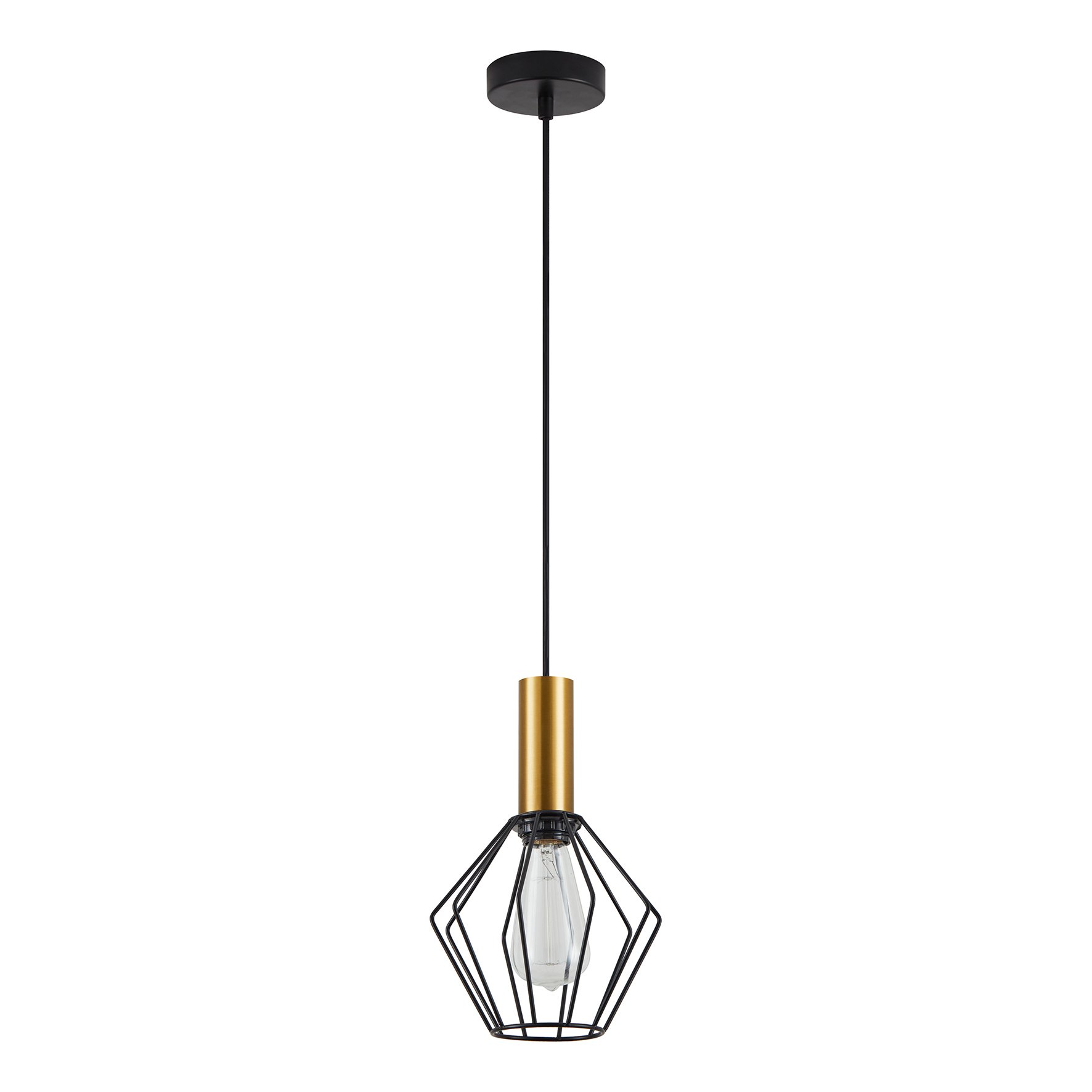 77-8617 SE21-GM-4-GR1 ADEPT TUBE Gold Matt Pendant Black Metal Grid+ - Image 1
