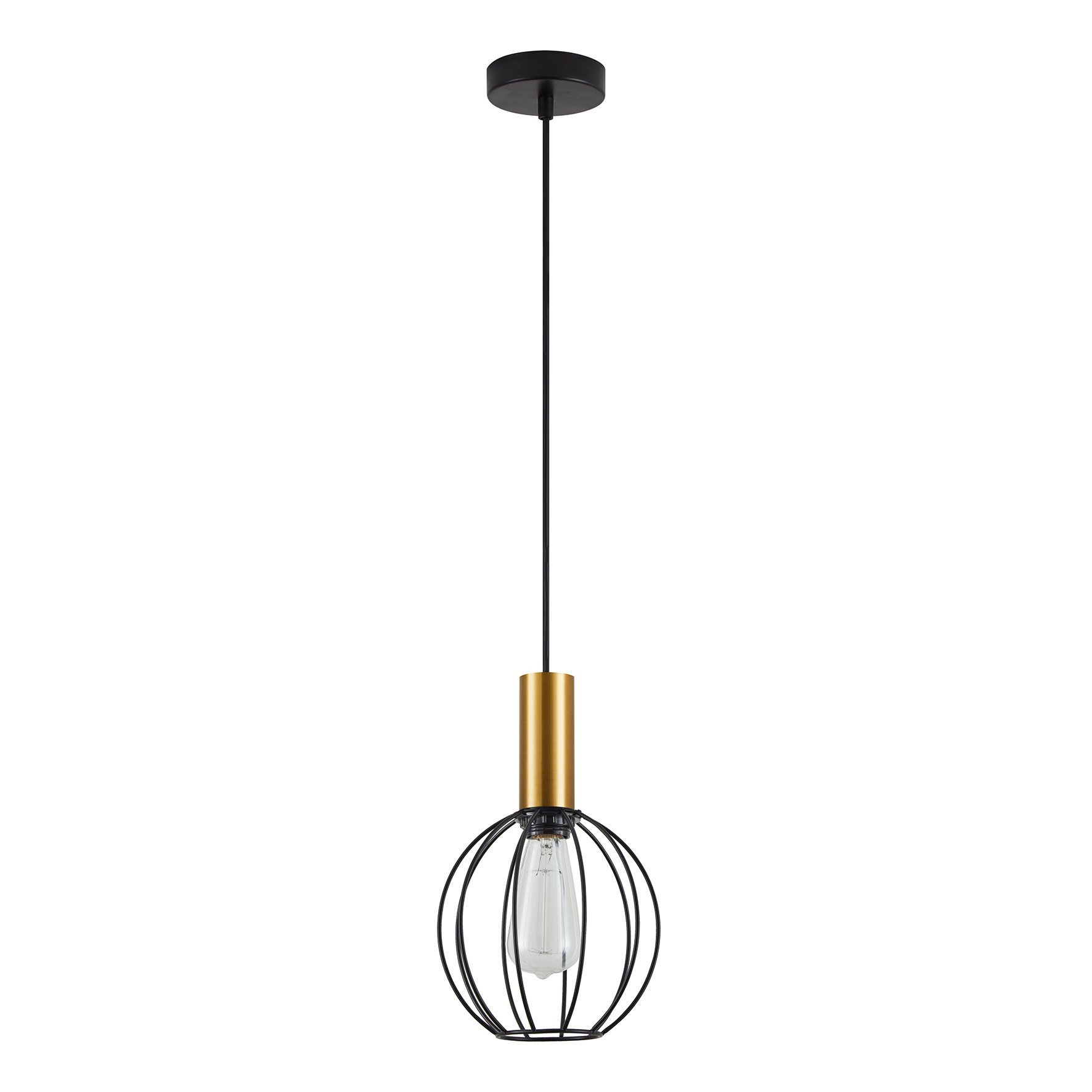 77-8624 SE21-GM-4-GR1 ADEPT TUBE Gold Matt Pendant Black Metal Grid+ - Image 1
