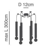 SE21-NM-5-NM6 ADEPT TUBE NICKEL MAT Nickel Matt Pendant+ - Image 2
