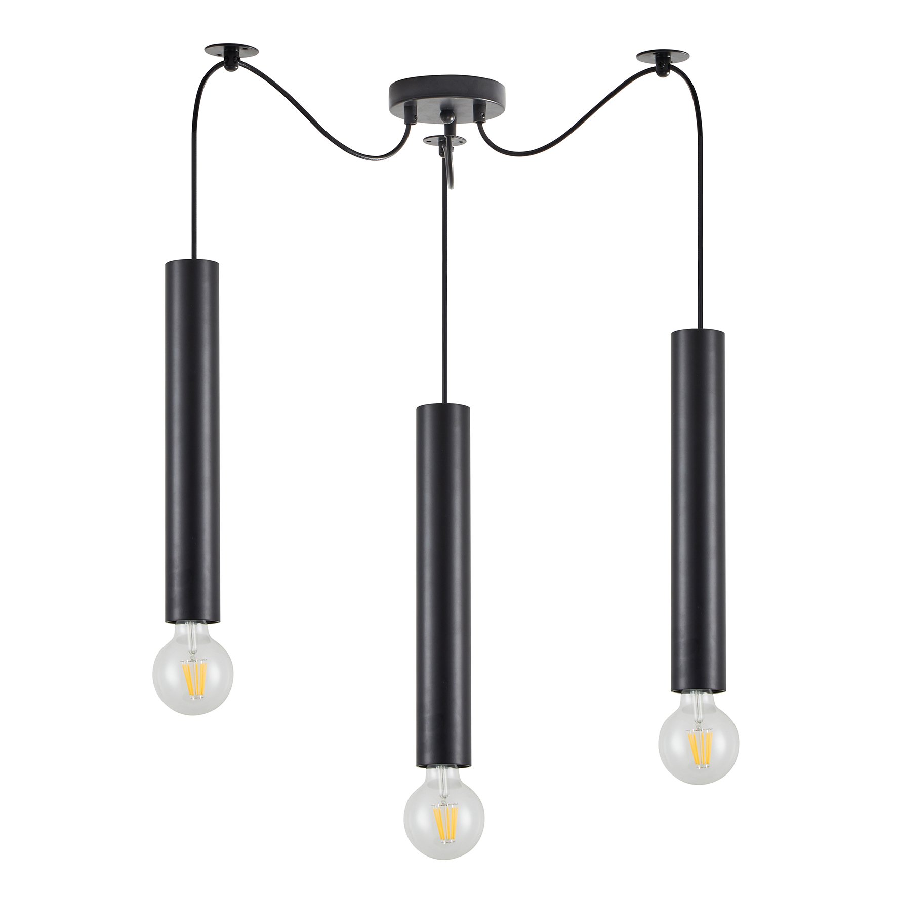 77-8670 SE21-BL-5-BL3 ADEPT TUBE BLACK Black Pendant+ - Image 1