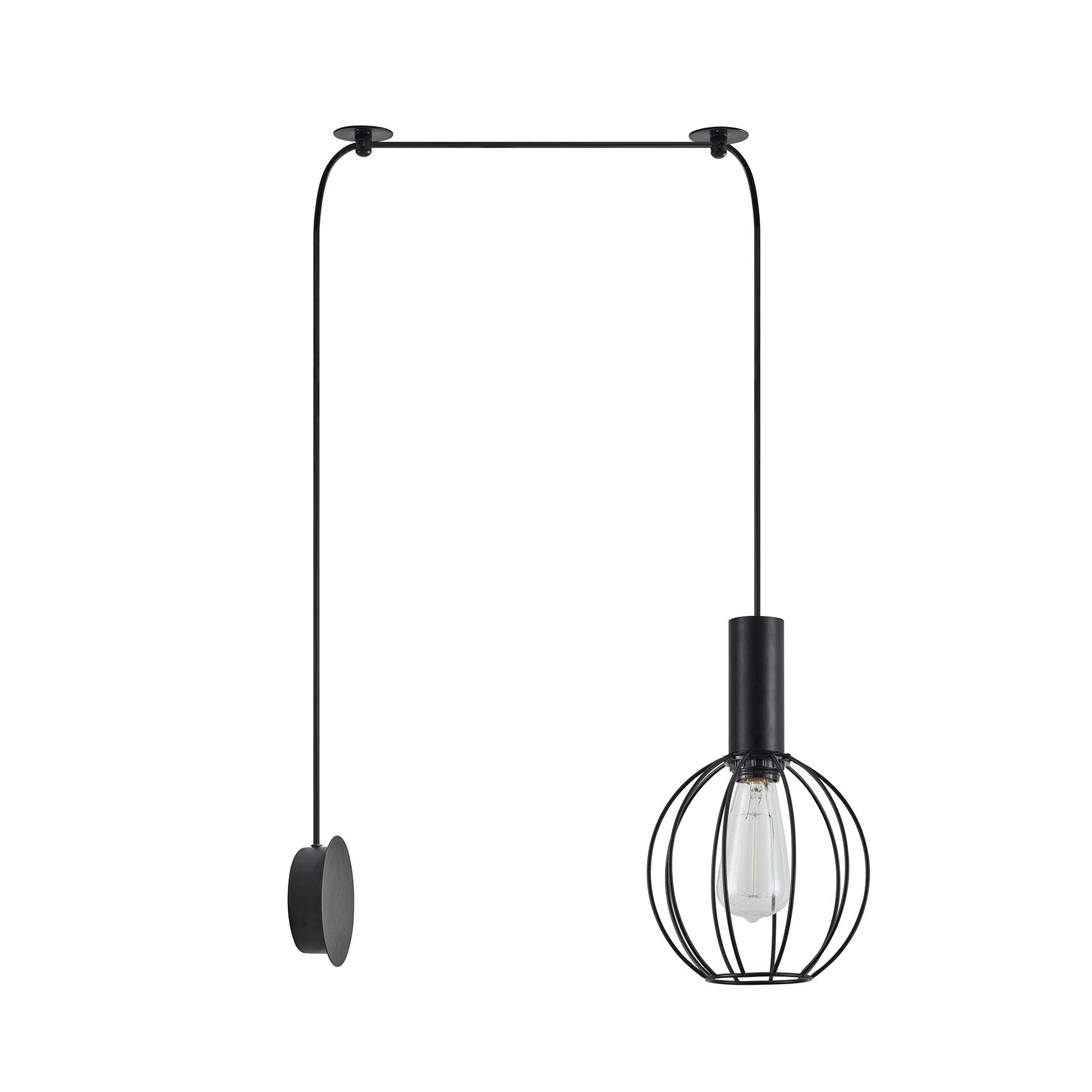 77-8814 SE21-BL-4-NM1W-GR2 ADEPT TUBE Black Matt Wall Lamp Black Metal Grid+ - Image 1