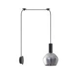 SE21-BL-4-NM1W-GL2 ADEPT TUBE Black Matt Wall Lamp Smoked Glass+