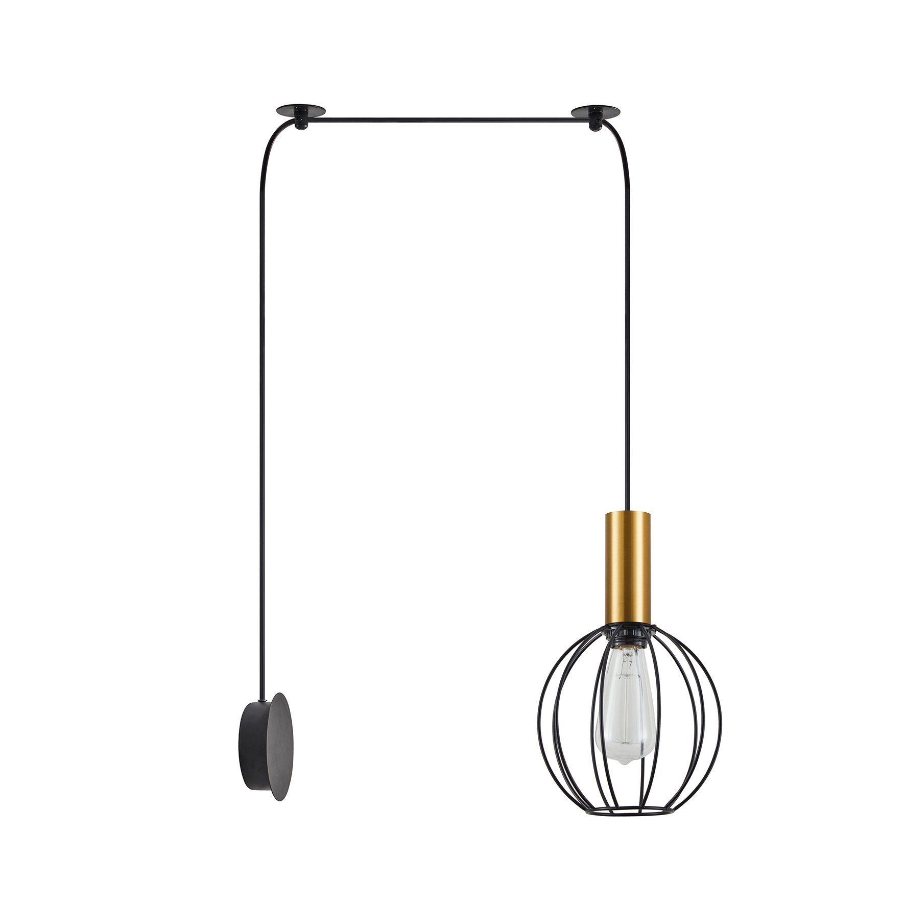 77-8828 SE21-GM-4-NM1W-GR2 ADEPT TUBE Gold Matt Wall Lamp Black Metal Grid+ - Image 1