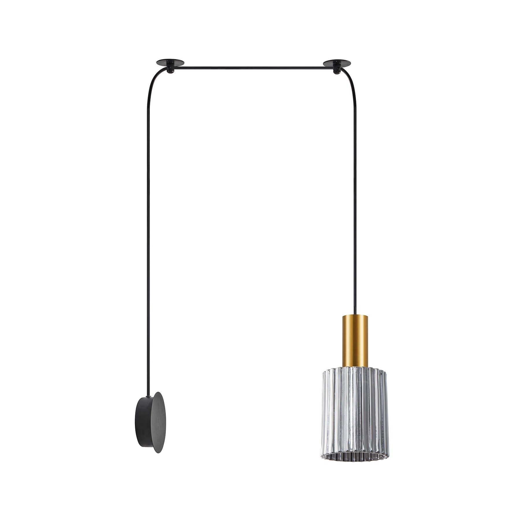 77-8832 SE21-GM-4-NM1W-GL1 ADEPT TUBE Gold Matt Wall Lamp Smoked Glass+ - Image 1