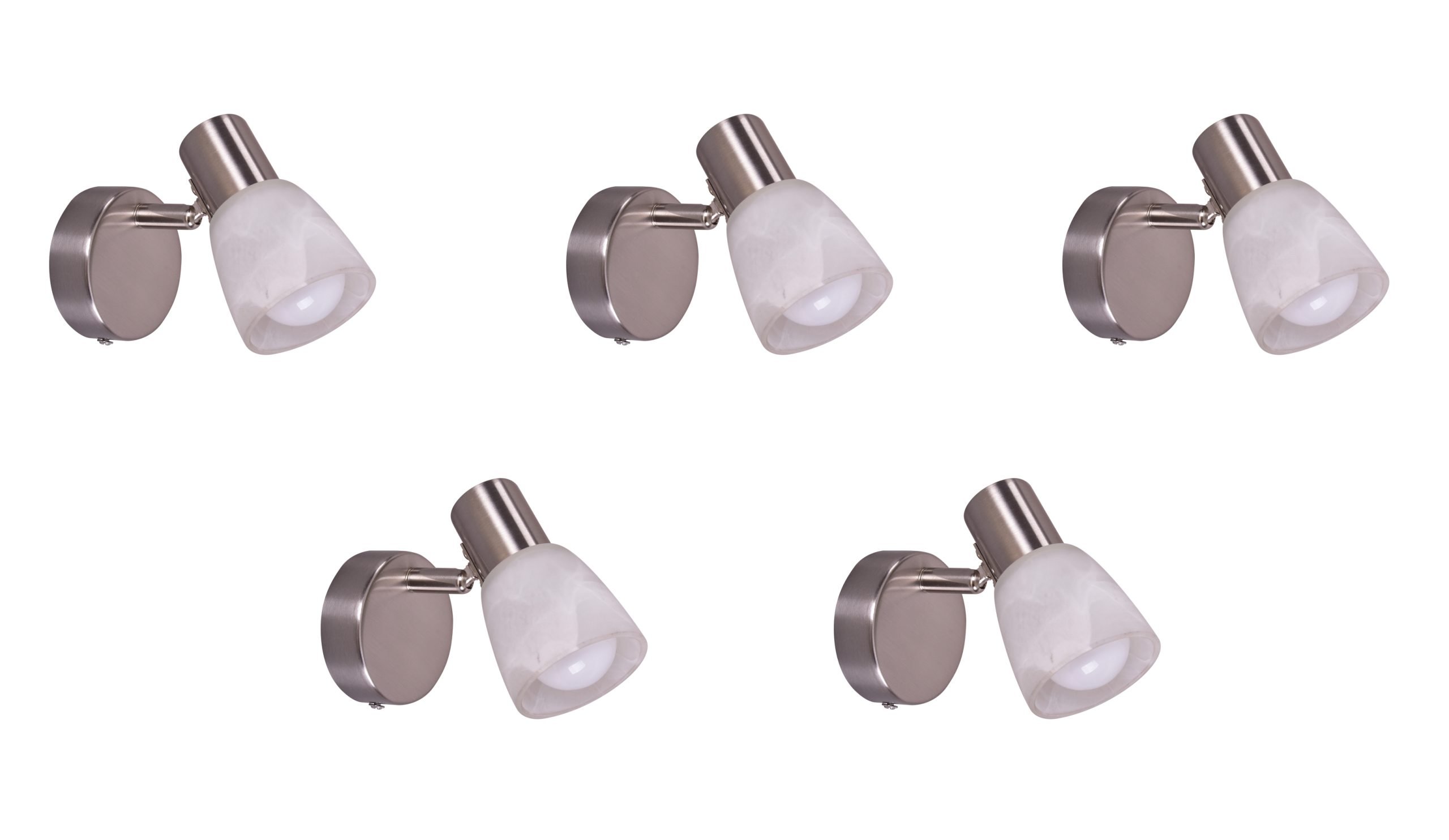 77-8849 SE 130-C1 (x5) Softy Packet Nickel mat adjustable spotlight with opal glass+ - Image 1