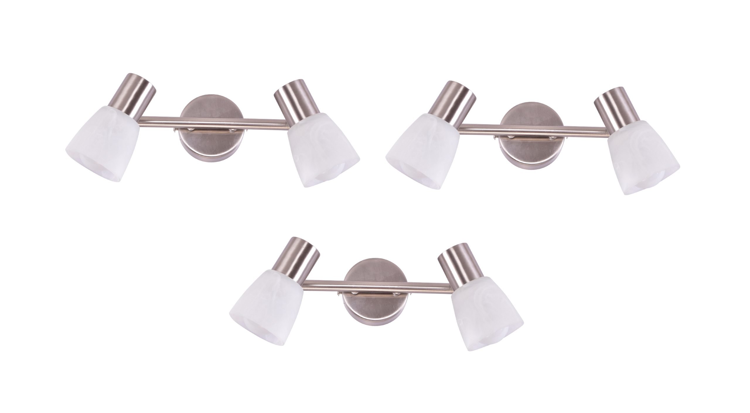 77-8850 SE 130-C2 (x3) Softy Packet Nickel mat adjustable spotlight with opal glass+ - Image 1