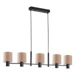 SE21-BL-120-SH3 ADEPT PENDANT Black Metal Pendant Brown Shade+