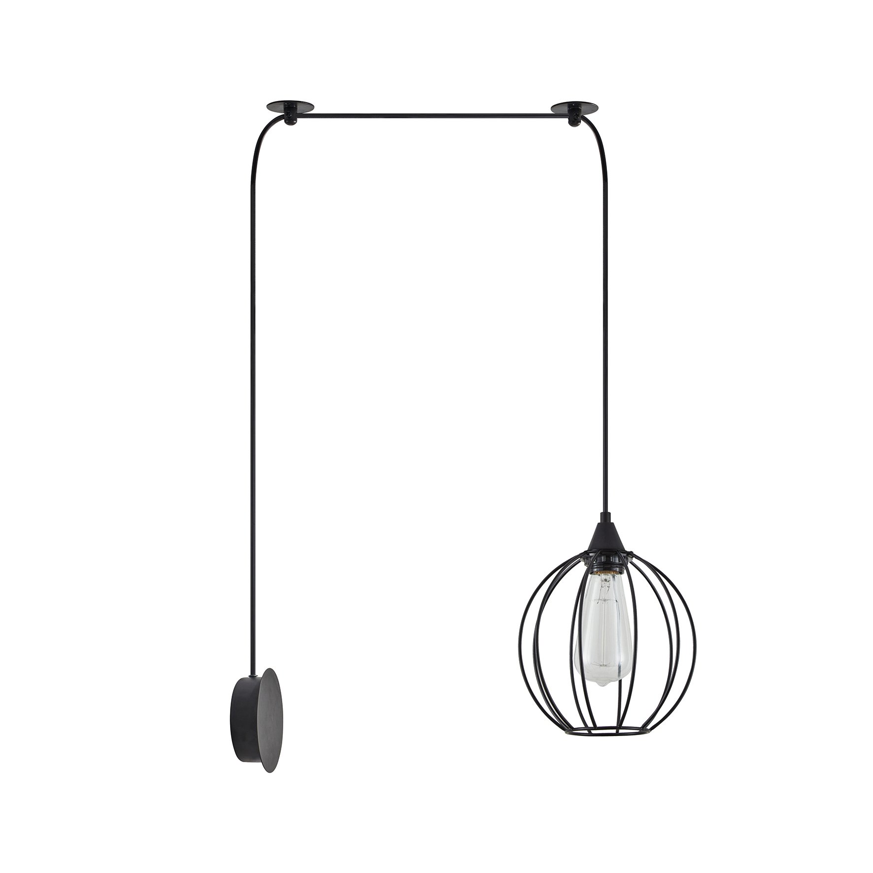 77-8895 SE21-BL-B10-BL1W-GR2 ADEPT PENDANT Black Metal Grid Wall Lamp+ - Image 1