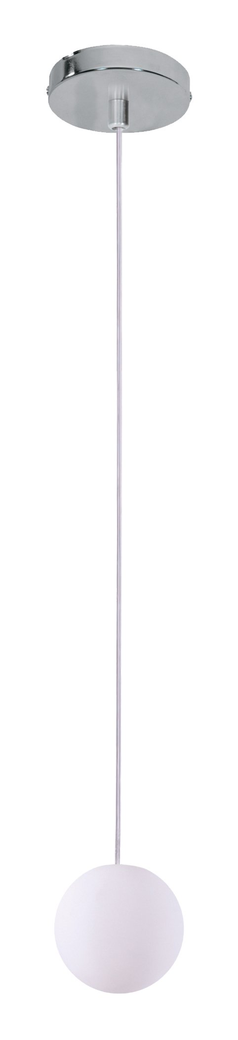 77-8901 SE1110-1-OP ALESSIA Φ10 WHITE OPAL GLASS PENDANT METAL CHROME BODY Ζ3 - Image 1